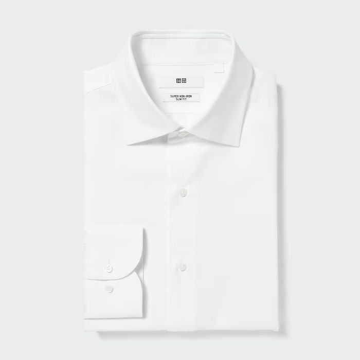Super Non-Iron Slim-Fit Long-Sleeve Shirt (Semi-Wide Collar) | UNIQLO (US)