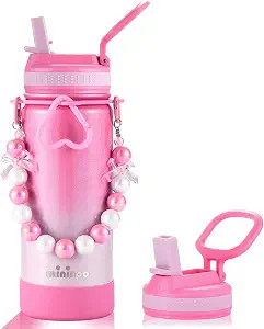Mininoo Kids Water Bottle for School - 16 oz Stainless Steel Insulated Water Bottle with Ceramic-... | Amazon (US)
