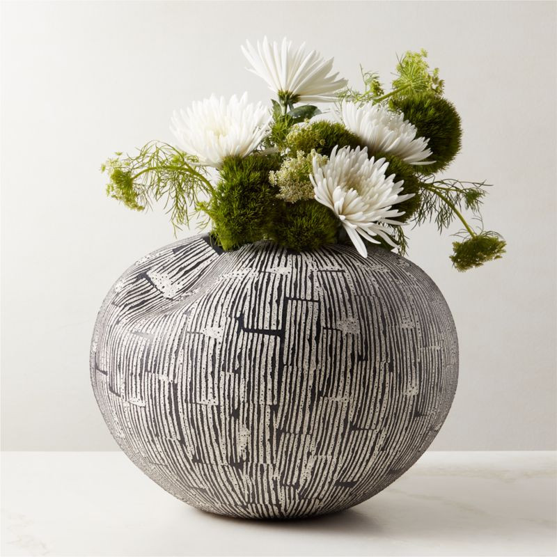 Moe Black and White Ceramic Vase + Reviews | CB2 | CB2