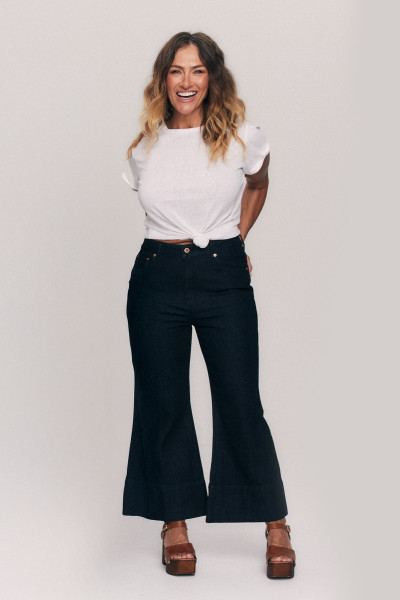 Indigo Crop Flare Jean in Indigo Wash | Bohemian Traders