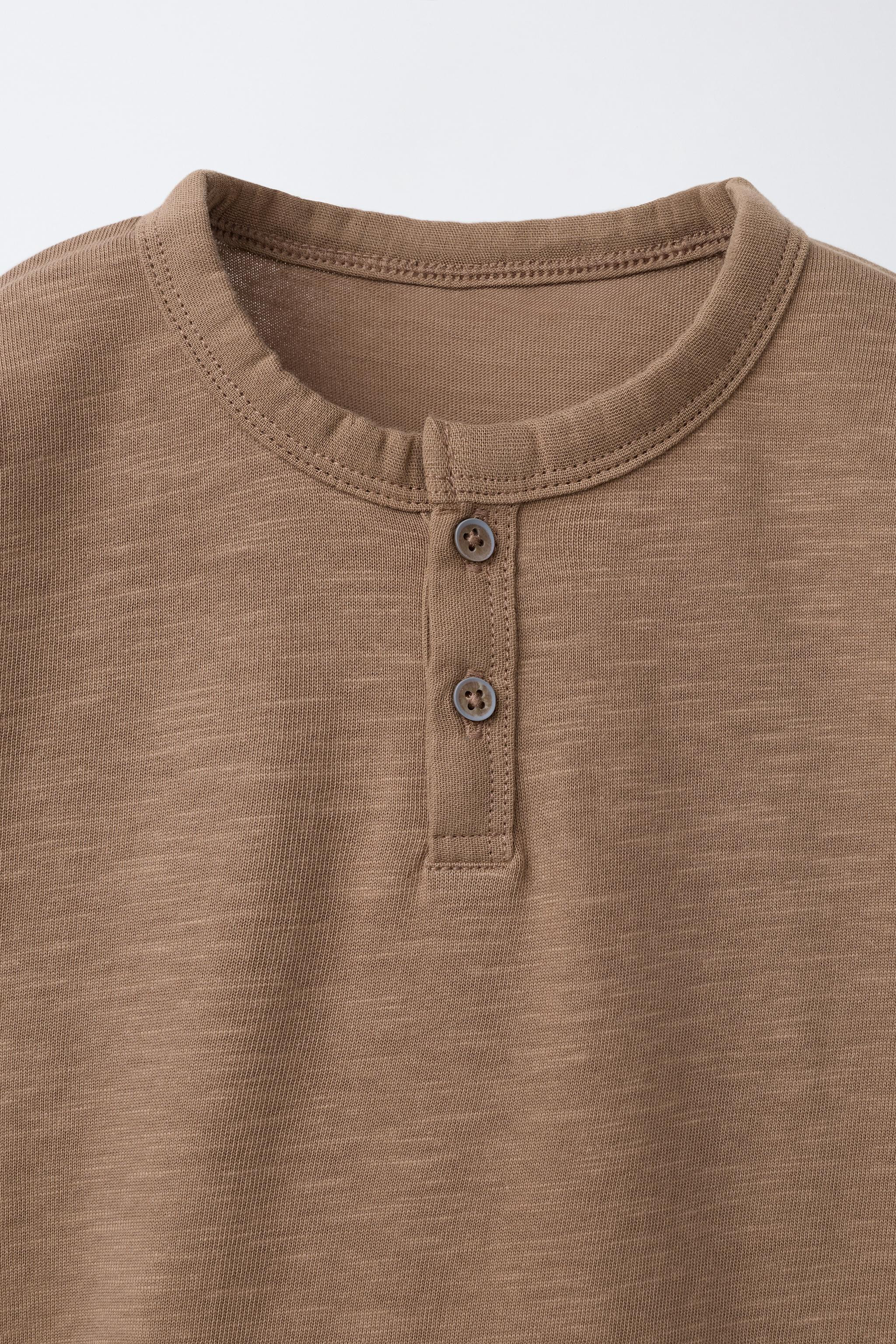 PLAIN HENLEY NECK T-SHIRT | Zara UK