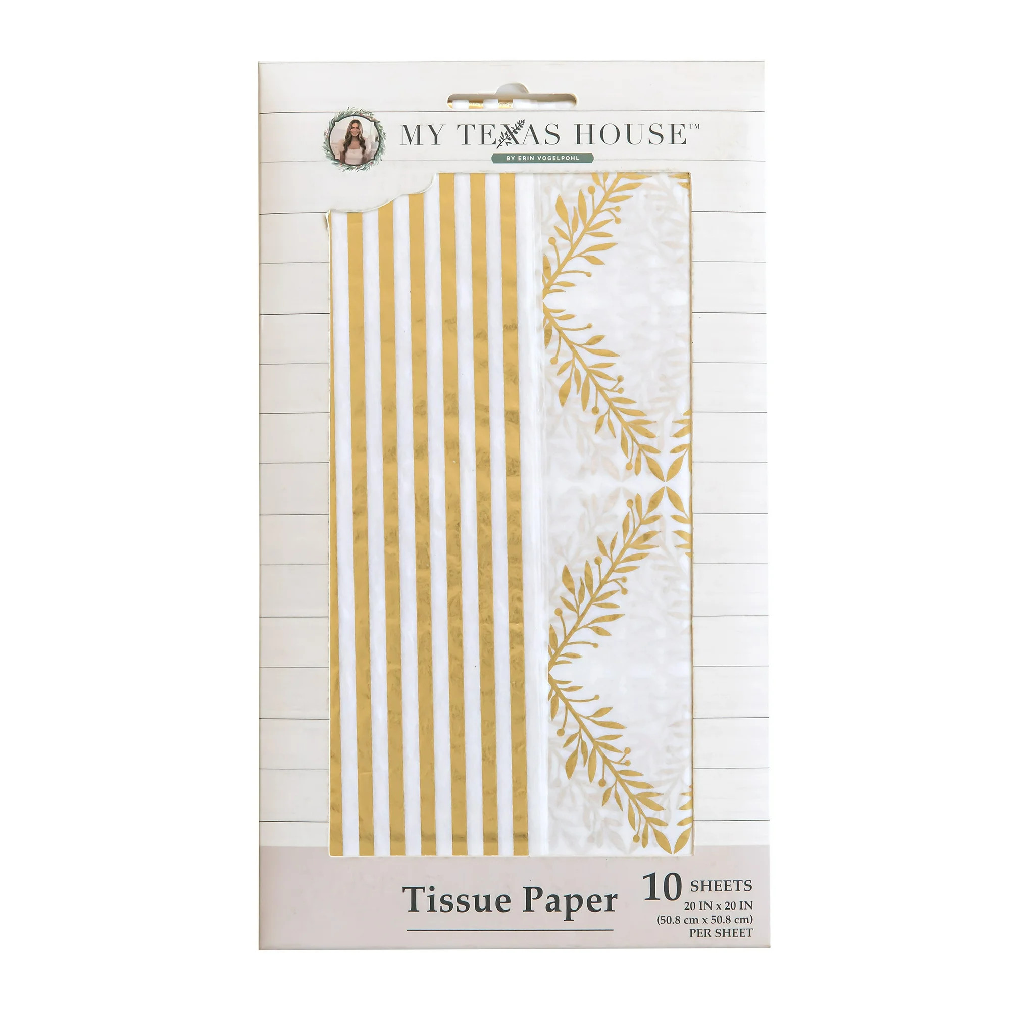 White and Gold Foil Gift Tissue Paper, 10 Sheets, by My Texas House | Walmart (US)