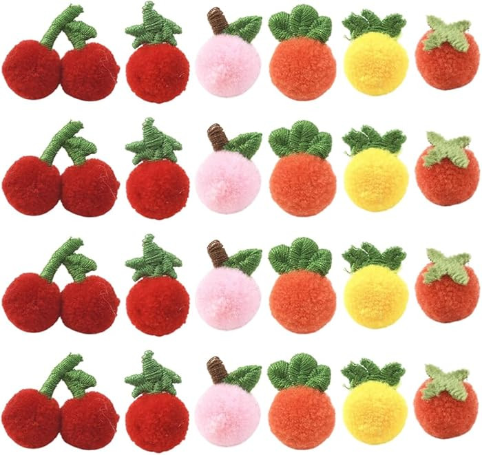 SUNNYCLUE 72Pcs 6 Styles Wool Fruit Wool Felt Craft Balls Colorful Carrot Cherry Peach Orange Sof... | Amazon (US)