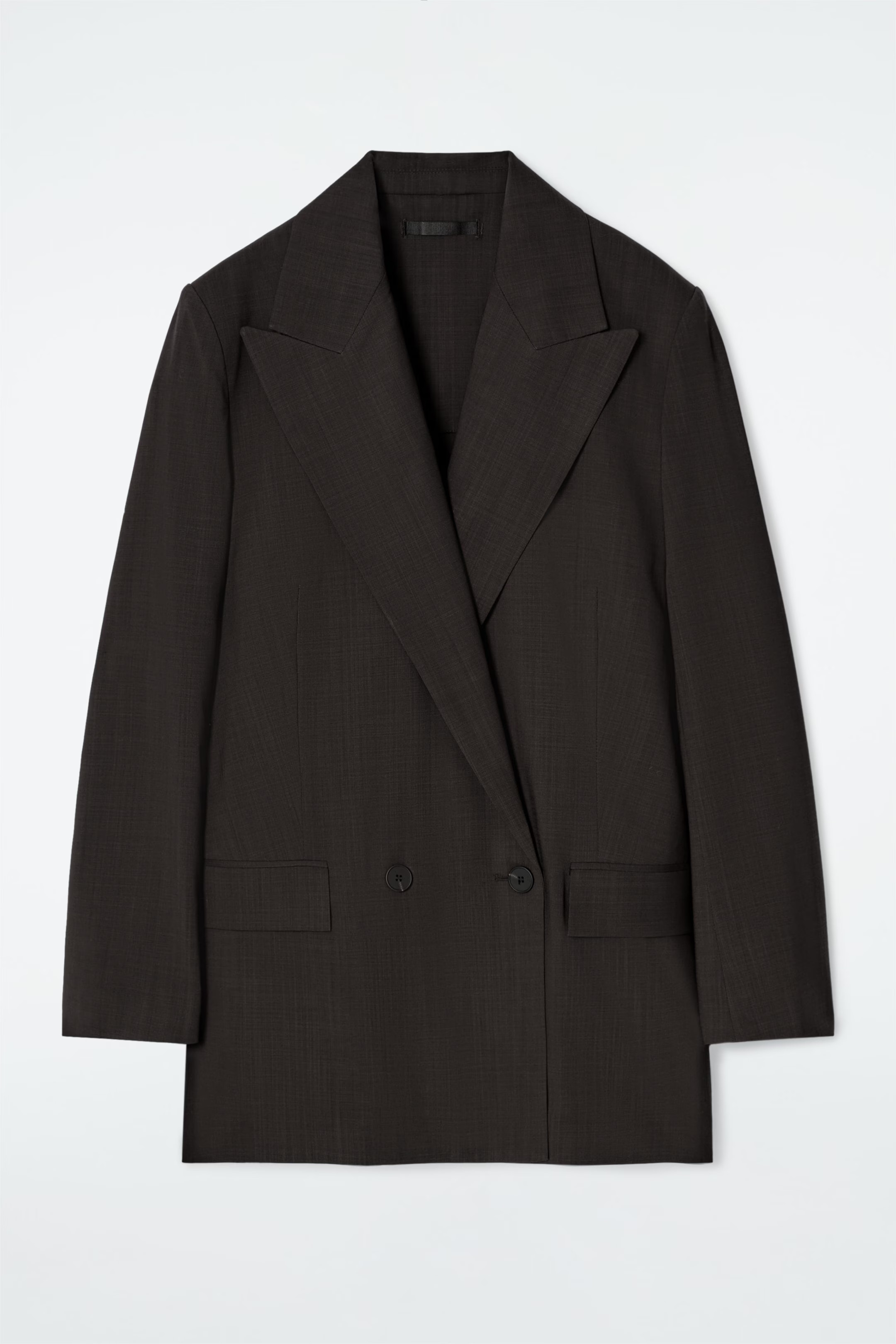 FLUID DOUBLE-BREASTED WOOL BLAZER - CHOCOLATE | COS | COS (EU)