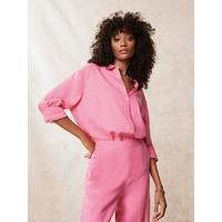 Mint Velvet Linen Long Sleeve Shirt - Pink | Very (UK)