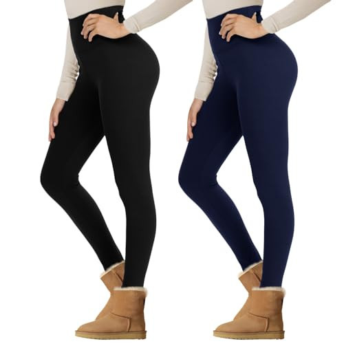 NexiEpoch Fleece Lined Leggings Women - High Waisted Winter Yoga Pants Tummy Control Soft Thermal Warm for Hiking | Amazon (US)