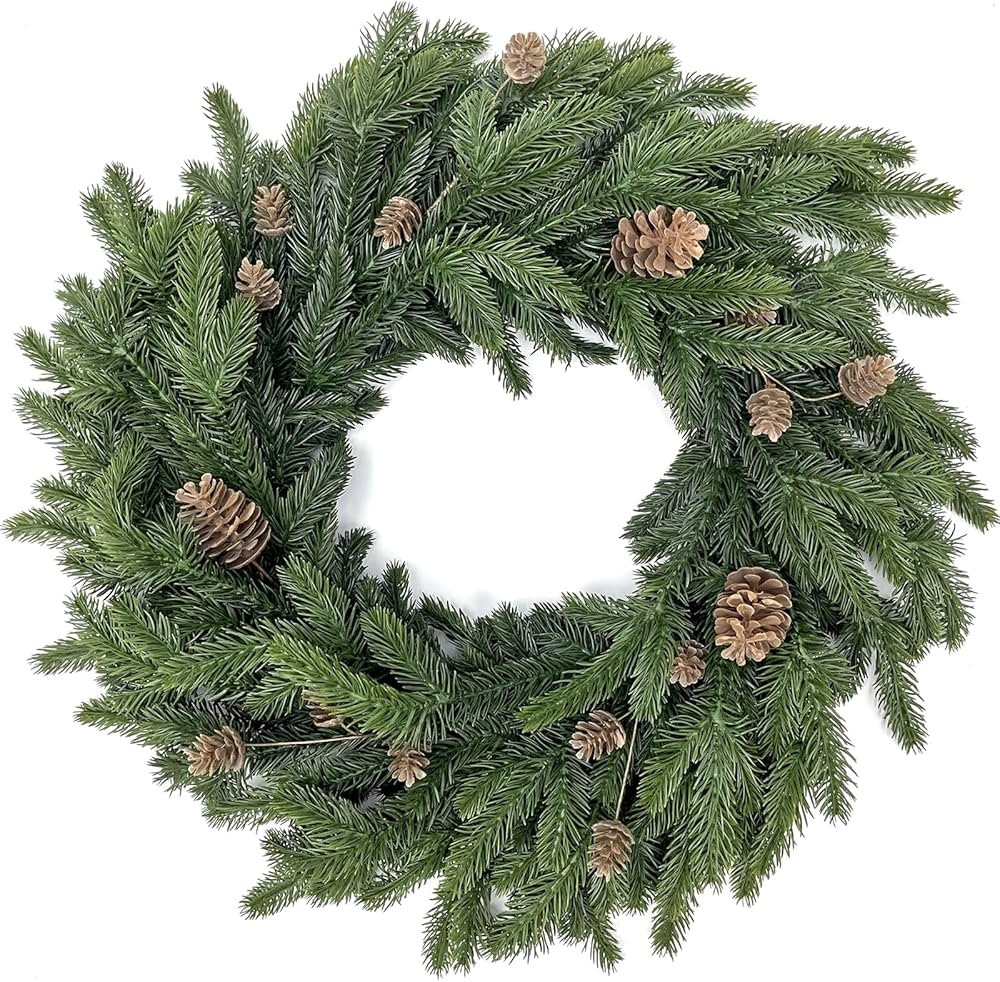 Artgar 22 Inch Christmas Cedar Wreath, Christmas Wreath for Front Door, Real Touch Pine Wreath Ar... | Amazon (US)