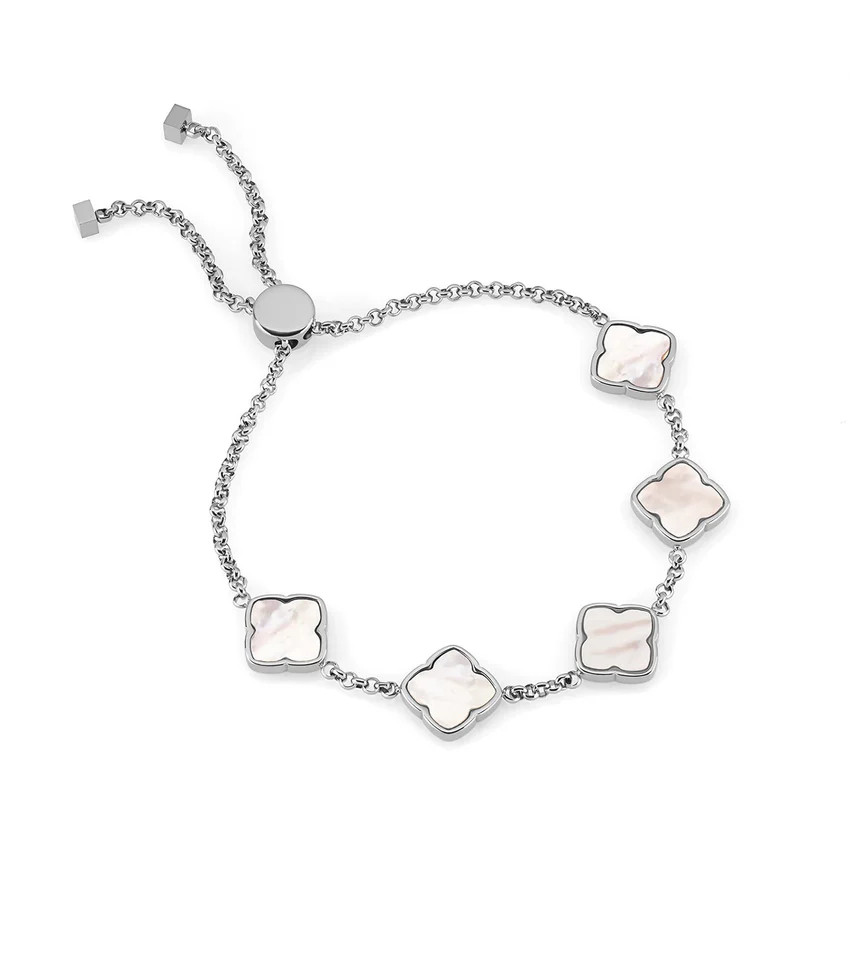 Multi Pearl Clover Bracelet (Silver) | Abbott Lyon