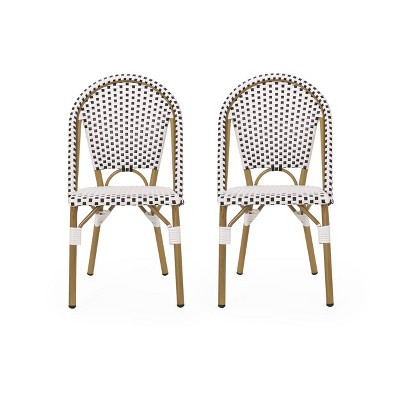 Christopher Knight Home Elize 2pk Outdoor French Cafe Chairs: Rust-Resistant Aluminum & PE Rattan | Target