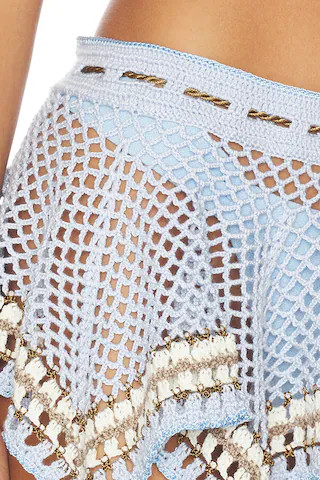 Tula Hand-crocheted Skirt in Baby Blue | Revolve Clothing (Global)
