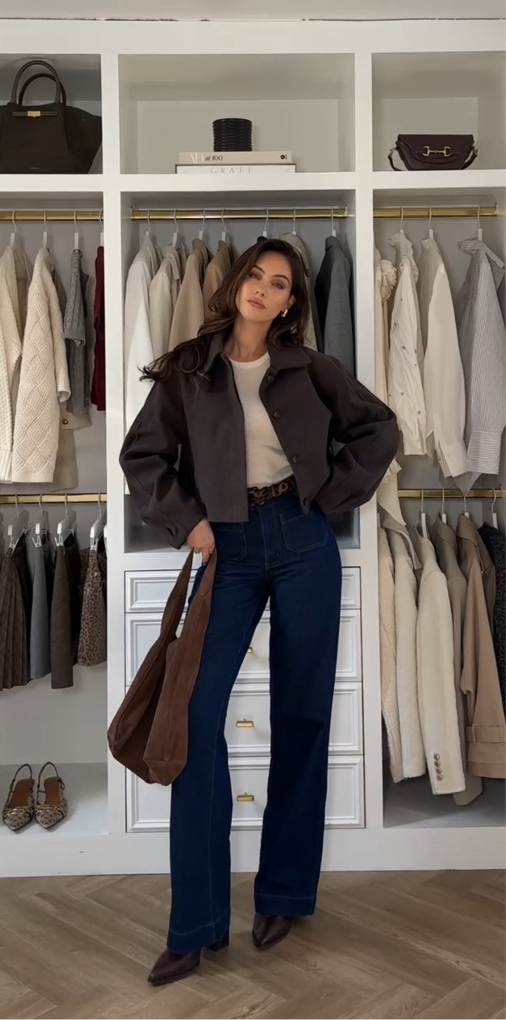 Autumn calls for cropped jackets and this chocolate brown one from ASOS is gorgeous! Styled with dark blue tall jeans, leopard belt, brown suede bag and burgundy boots

#FashionMonth #LTKautumn