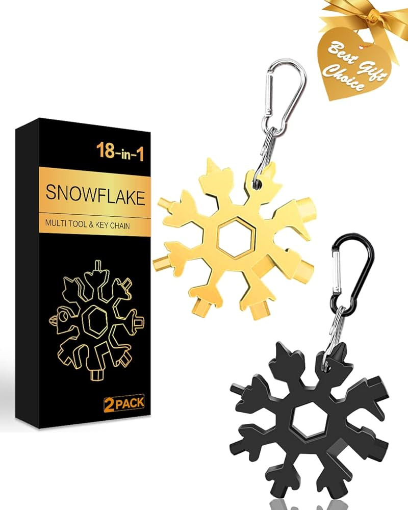 Stocking Stuffers for Adults Men, 2 Pack 18 in 1 Snowflake Multitool, Christmas Gifts for Men, Wh... | Amazon (US)