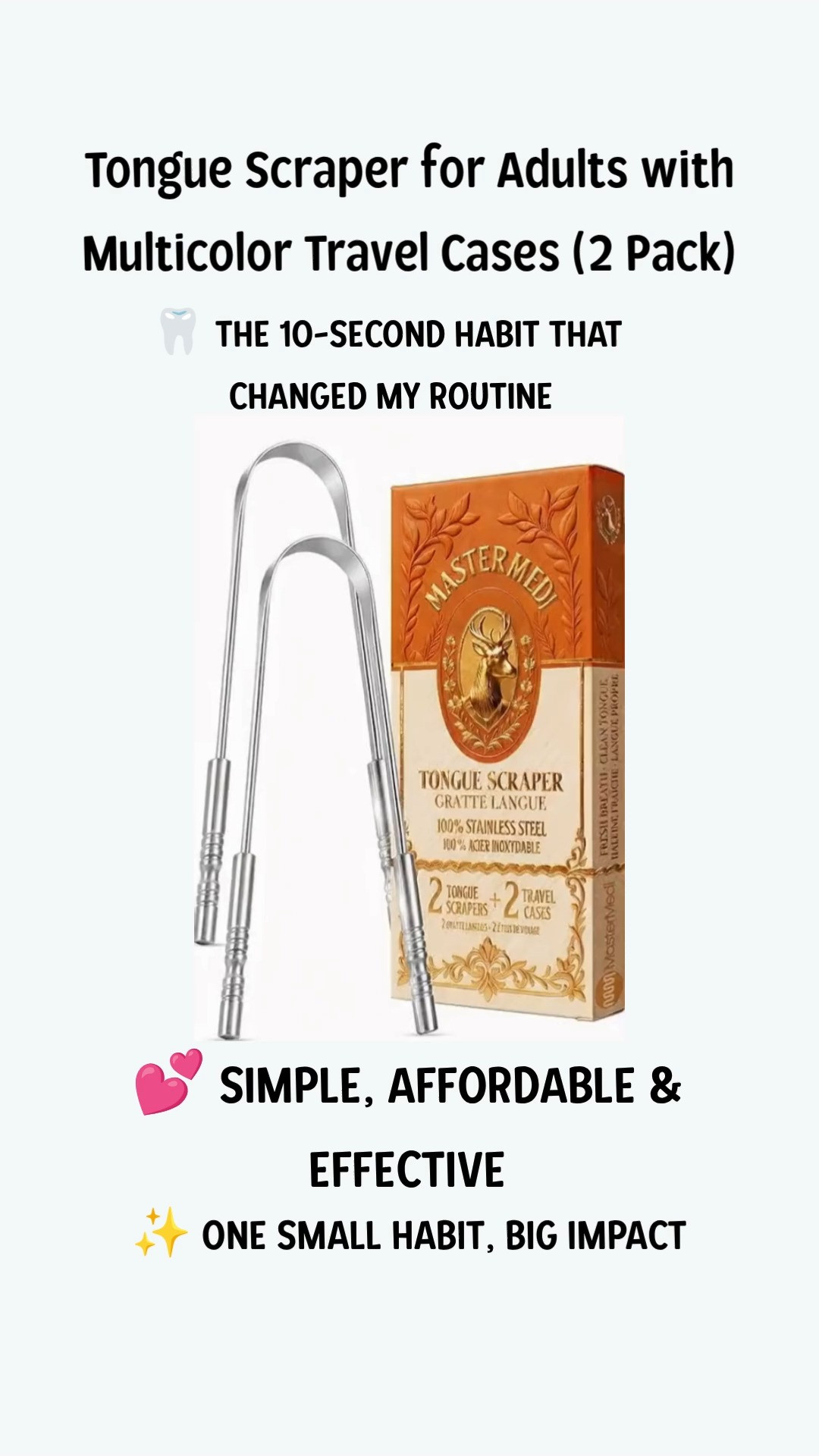 🦷 THE 10-SECOND HABIT THAT CHANGED MY MORNING ROUTINE 🦷

If you're focused on wellness, self-care, and feeling your best, a tongue scraper is one of those simple tools that deserves a spot in your daily routine. This 2-pack Stainless Steel Tongue Scraper Set includes travel cases, making it easy to stay consistent whether you're at home or on the go.

✨ 100% stainless steel
✨ Includes 2 travel cases
✨ Easy to clean and reusable
✨ Quick addition to your morning routine
✨ Durable and long-lasting
✨ Great for home and travel

Sometimes the smallest habits make the biggest difference. This simple oral care tool takes just seconds to use and fits perfectly into your daily self-care routine.

#OralCare #WellnessFinds #SelfCareRoutine #HealthyHabits #MorningRoutine #AmazonFinds #TravelEssentials #PersonalCare #LTKWellness #WellnessLifestyle

 

 #LTKselfcare #LTKBeauty #LTKTravel