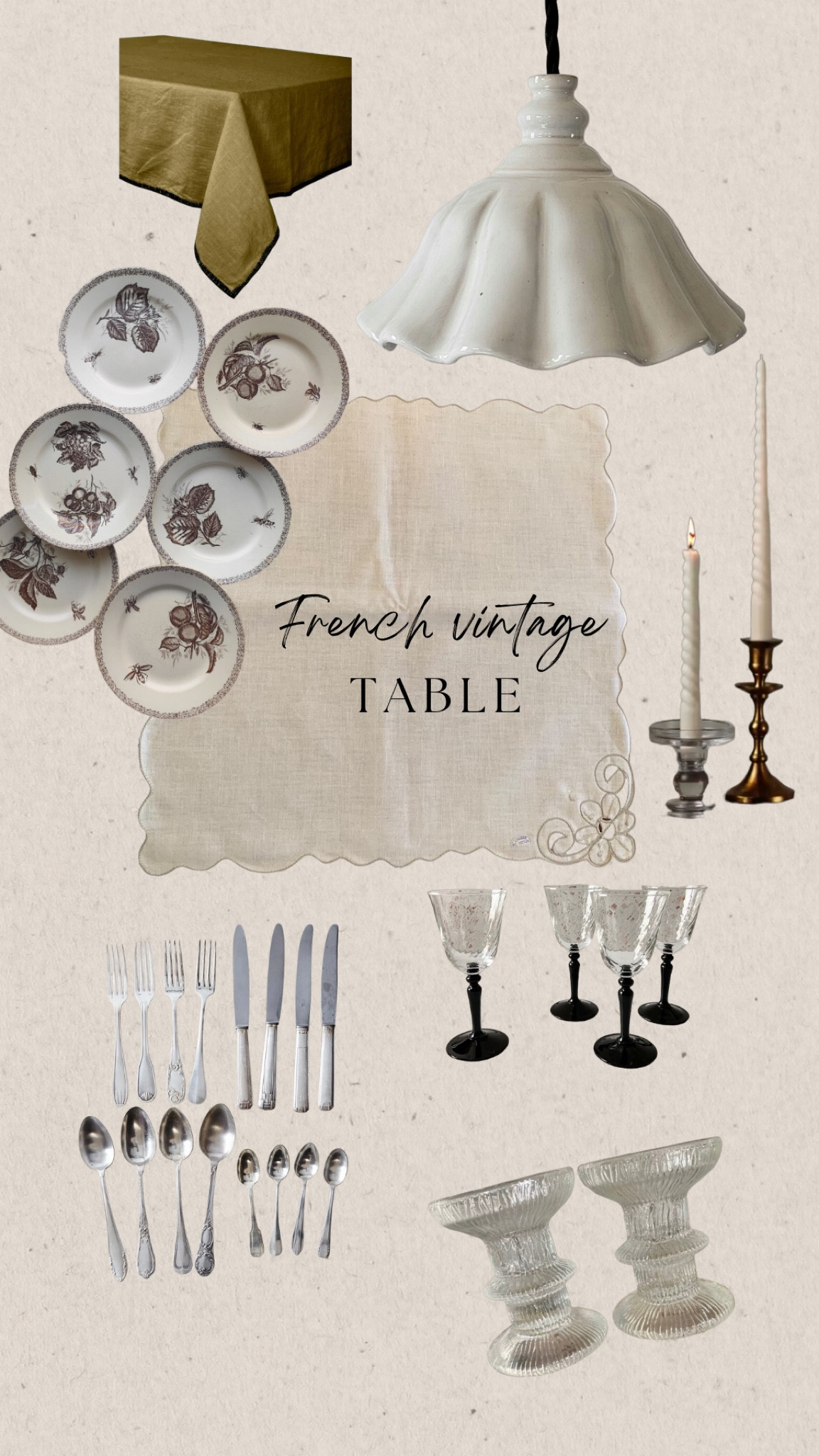 French Vintage Table Setting ideas 
Crème de la creme 
Floral plates, vintage silverware, French linens 

#LTKhome #LTKSeasonal #LTKHoliday