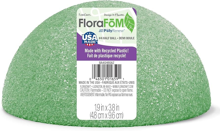 FloraCraft FloraFōM Half Ball 1.9 Inch x 3.8 Inch Green | Amazon (US)