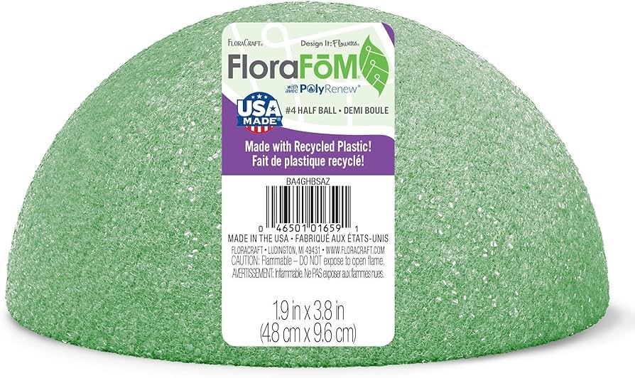 FloraCraft FloraFōM Half Ball 1.9 Inch x 3.8 Inch Green | Amazon (US)