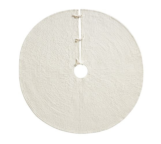 Channel Quilted Velvet Tree Skirt | Pottery Barn (US)