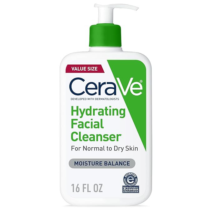 CeraVe Hydrating Facial Cleanser, Moisturizing Face Wash For Dry Skin, Hyaluronic Acid + Ceramide... | Amazon (US)