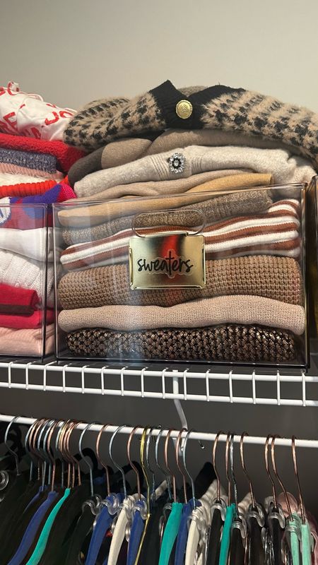 Closet, essentials, closet, organization, sweaters, stacking gold labels

#LTKhome #LTKunder50 #LTKunder100