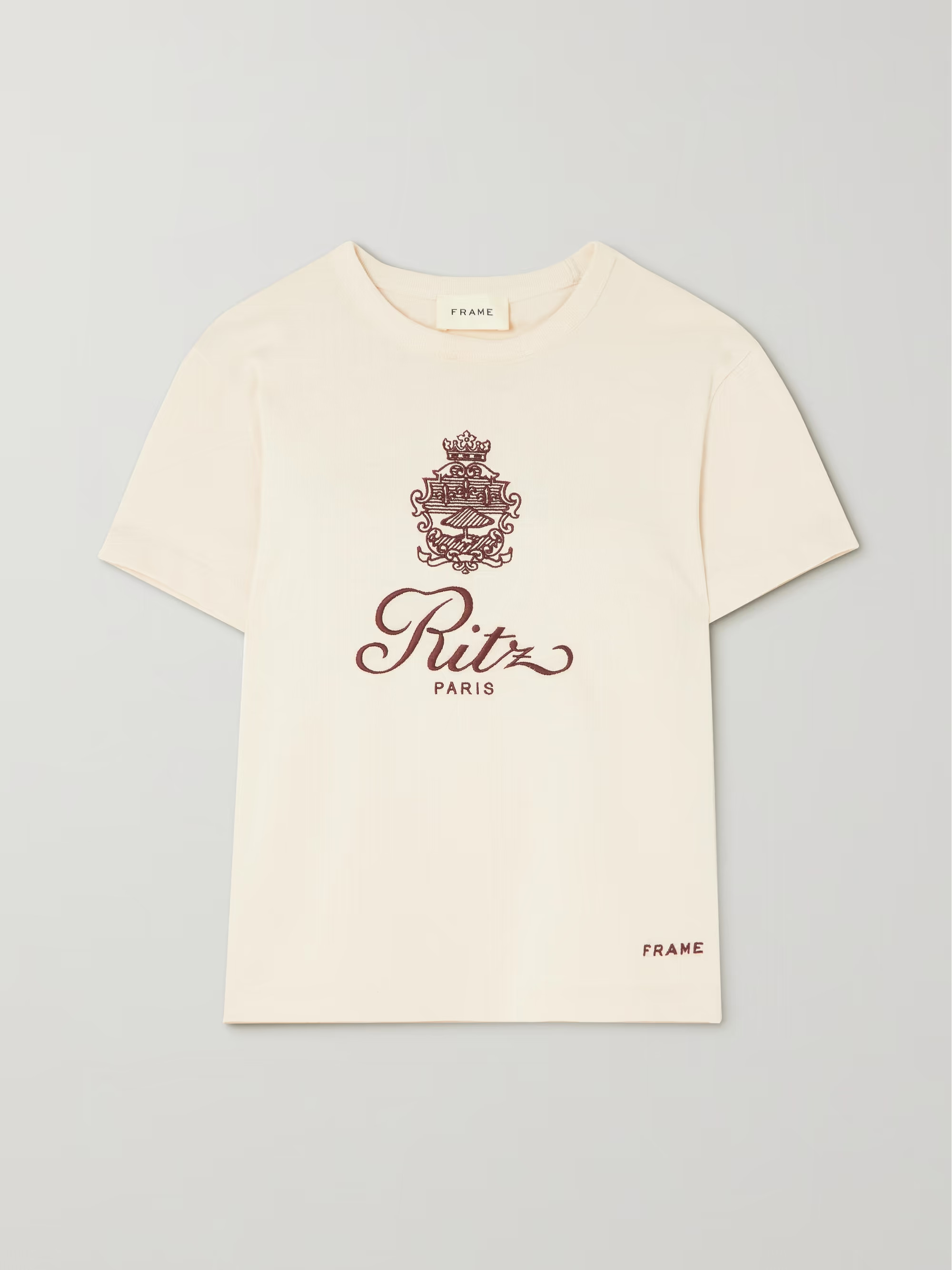 + Ritz Paris embroidered cotton-jersey T-shirt | NET-A-PORTER (UK & EU)