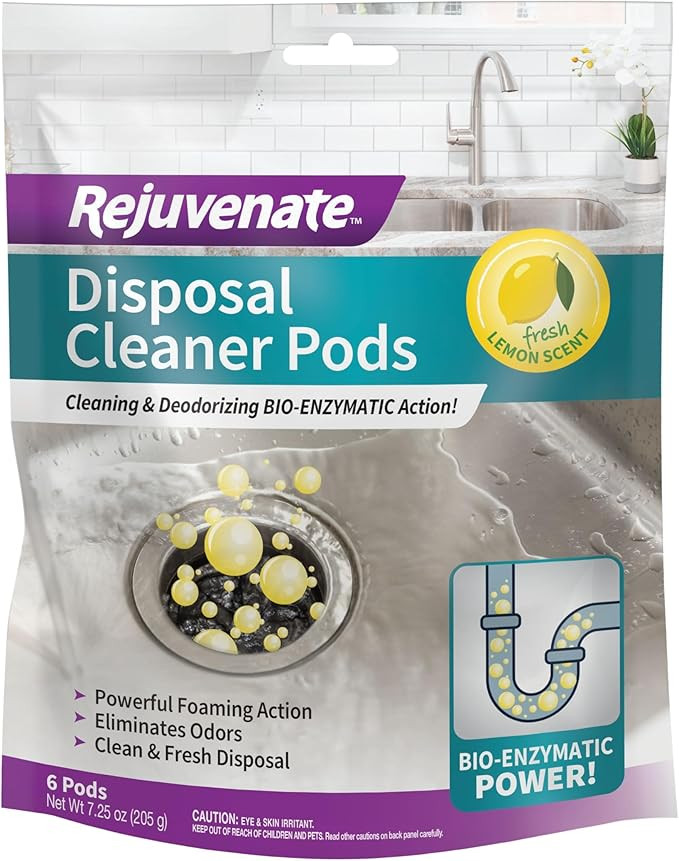 Rejuvenate Disposer and Pipe Cleaner, Lemon Scent, 6 Pods, 7.1 oz (201g) | Amazon (US)