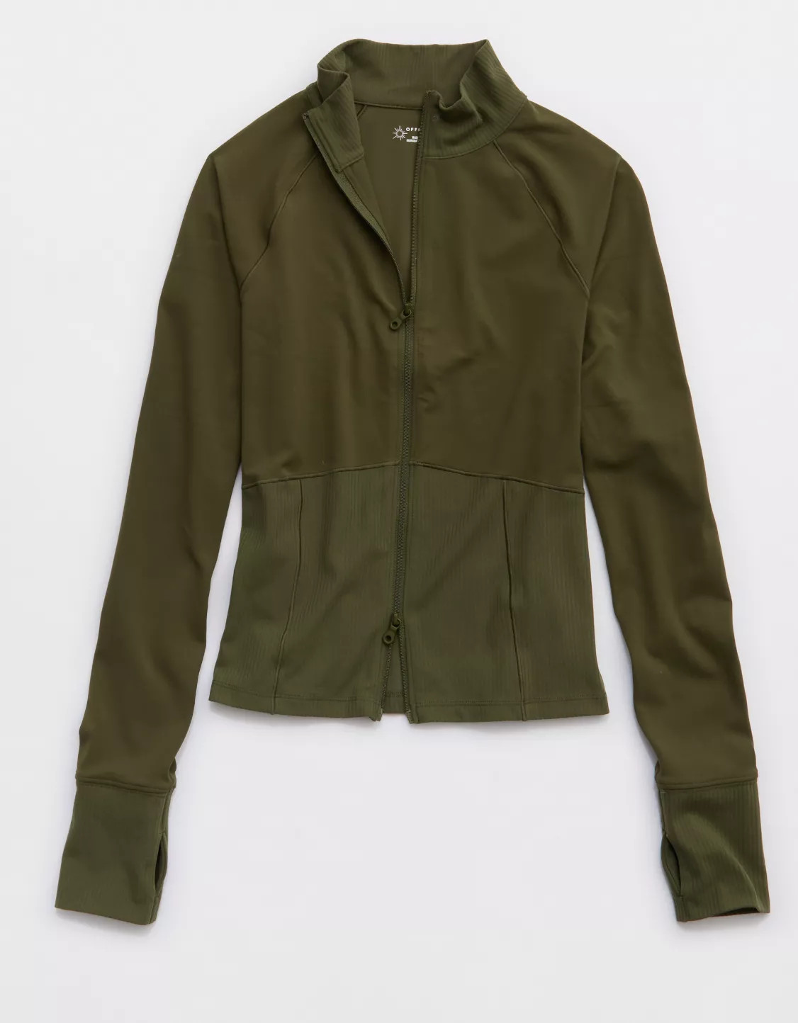 OFFLINE By Aerie Real Me Long Sleeve Mock Neck Full Zip | American Eagle Outfitters (US & CA)