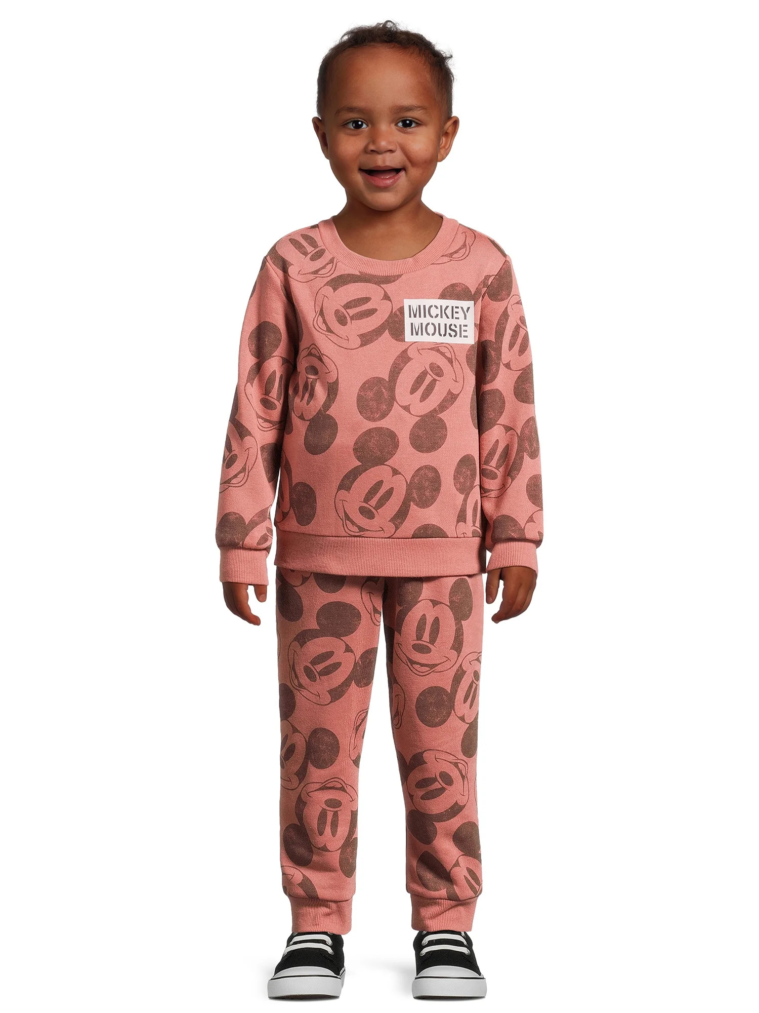 Disney Toddler Boys Mickey Mouse Crewneck Sweatshirt and Joggers Outfit Set, 2-Piece Set, Sizes 2... | Walmart (US)