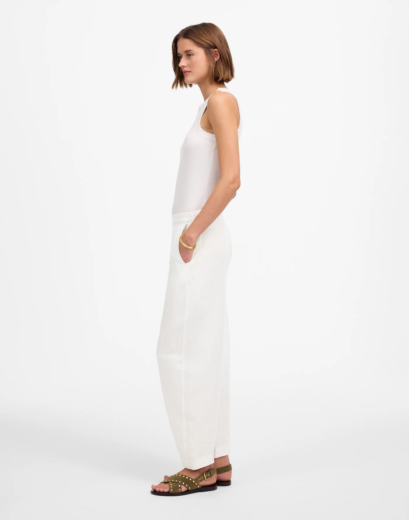 Pull-On Barrel Pants in 100% Linen | Madewell