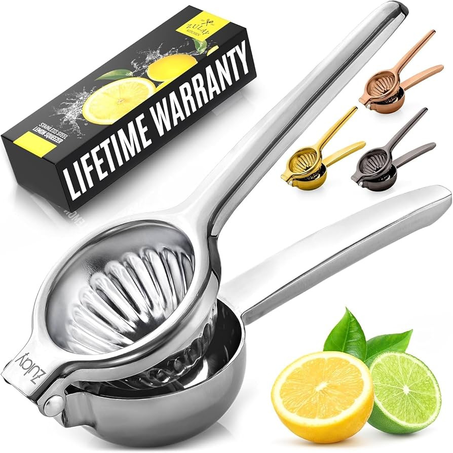 Lemon Squeezer Stainless Steel with Premium Quality Heavy Duty Solid Metal Squeezer Bowl - Large ... | Amazon (US)