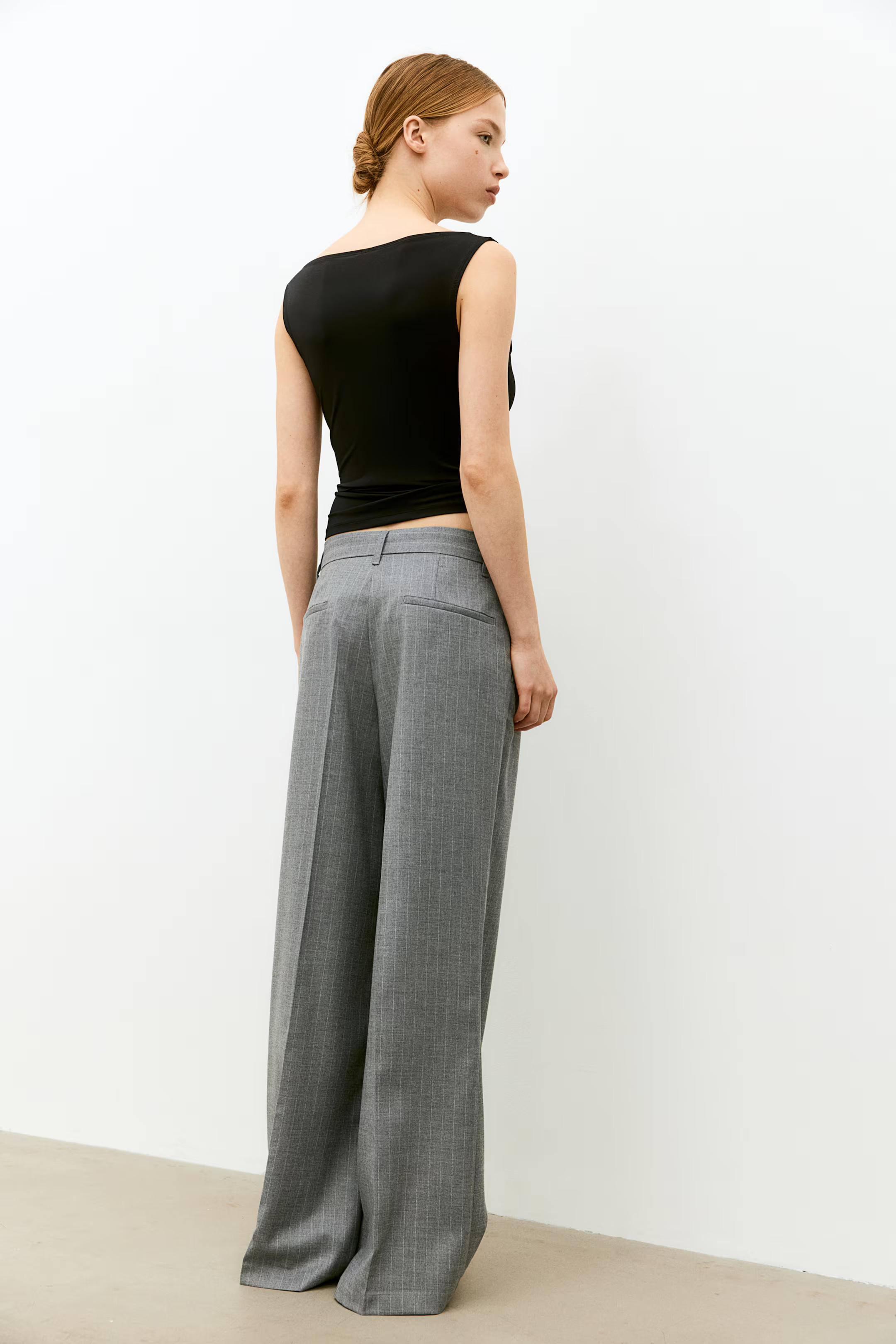 Pantalón de vestir - Gris claro jaspeado - MUJER | H&M ES | H&M (FR, IT, ES, PT, BE)