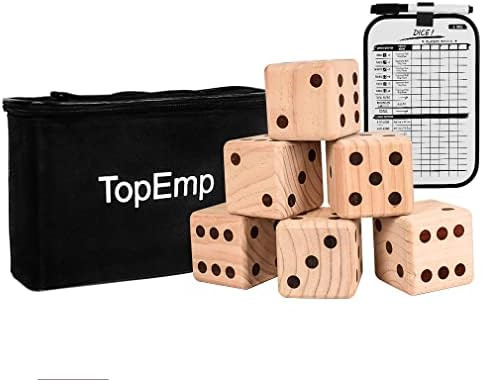 TopEmp Giant Wooden Yard Dice Games Set of 6pcs Fun Indoor/Outdoor Family Playing Yard Game for A... | Amazon (US)