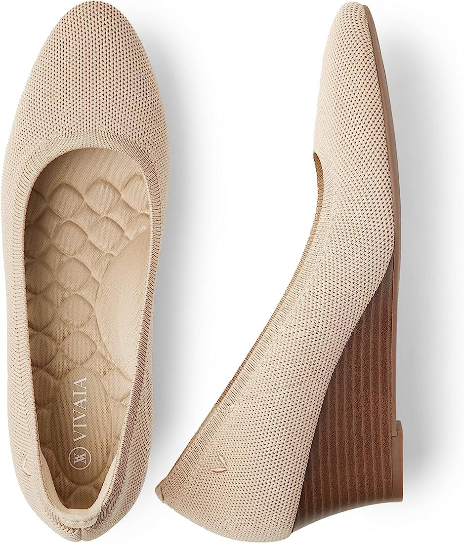 VIVAIA Tamia Wedge Women's Round Toe Wedge Pumps Shoes Comfortable Wedge Heels for Dressy Women P... | Amazon (US)