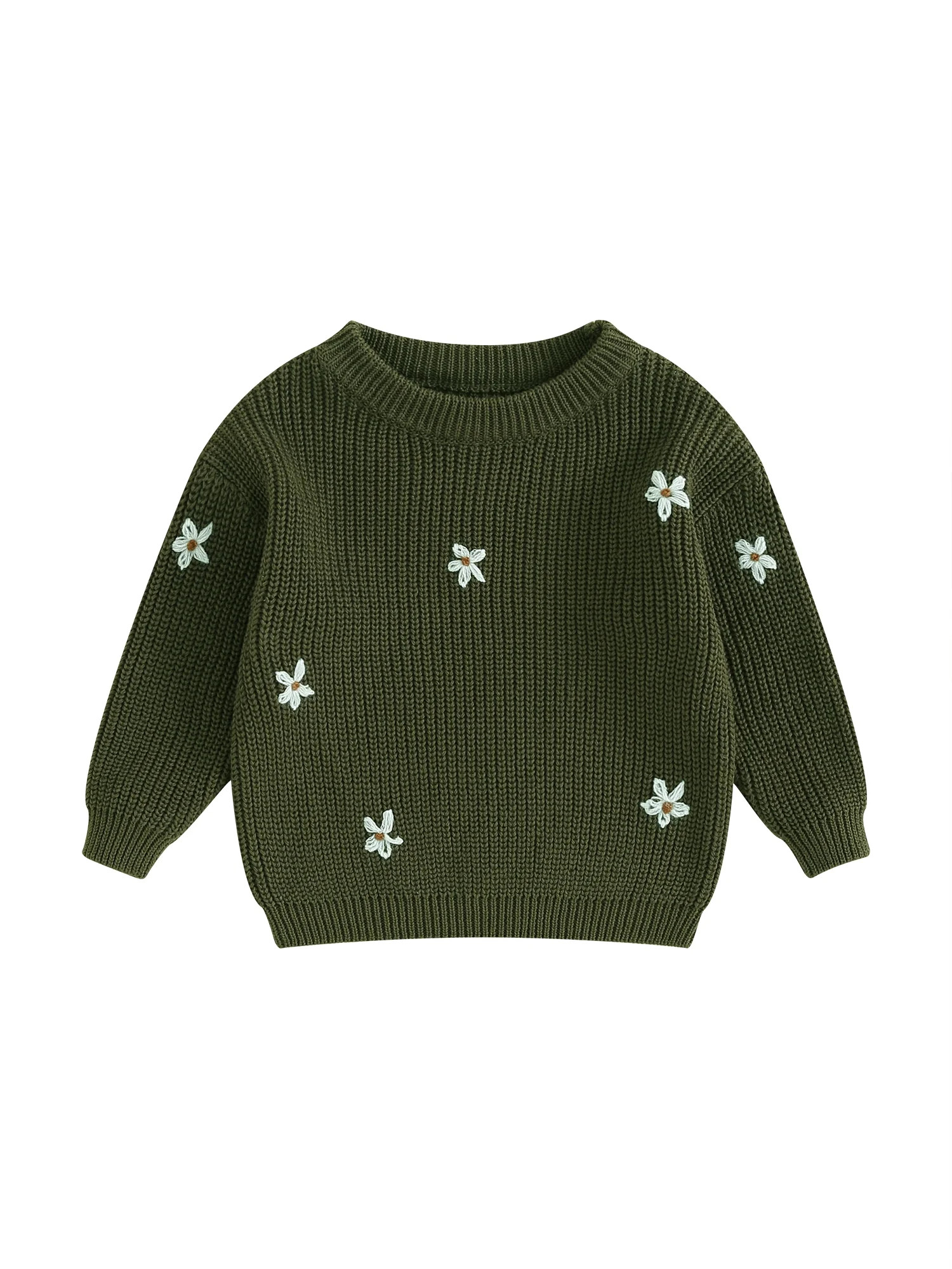 Bagilaanoe Toddler Baby Girl Knitted Sweater Long Sleeve Floral Embroidery Pullover 3M 6M 9M 12M ... | Walmart (US)