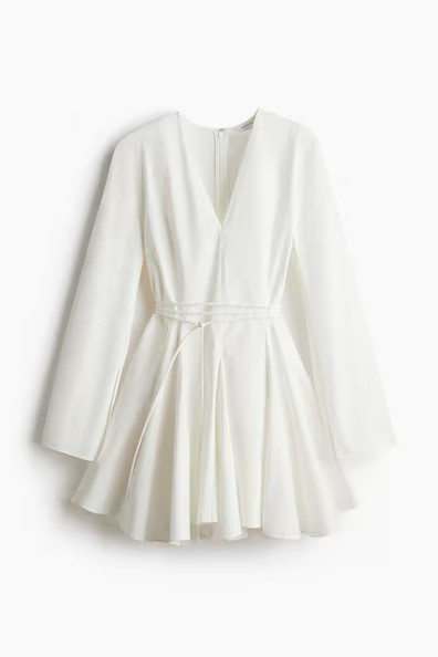 H & M - Dress with Flared Skirt - White | H&M (US + CA)