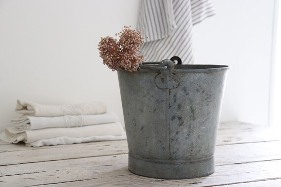 Vintage french galvanized iron bucket. | Etsy | Etsy (CAD)