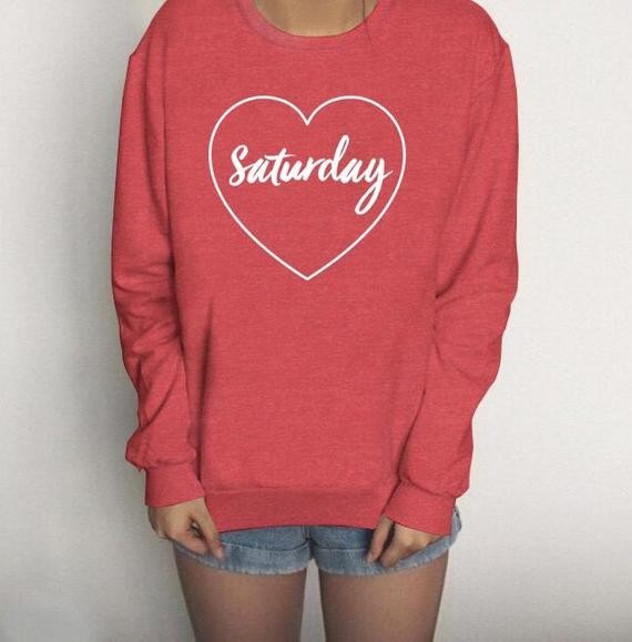 Love Saturday - Weekend Pullover Sweatshirt Sweater Women Crewneck Men Fleece Tee Shirts Hipster | Etsy (US)