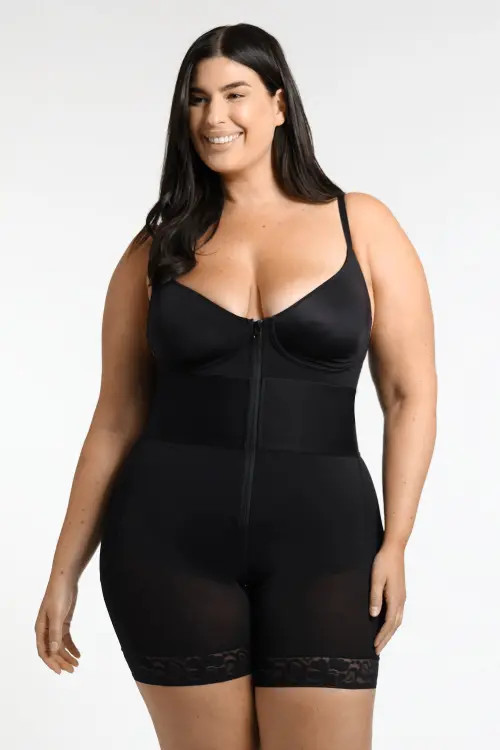 Shapellx AirSlim ElasticFuse Waistband Shaping Bodysuit in Black at Nordstrom, Size X-Large | Nordstrom