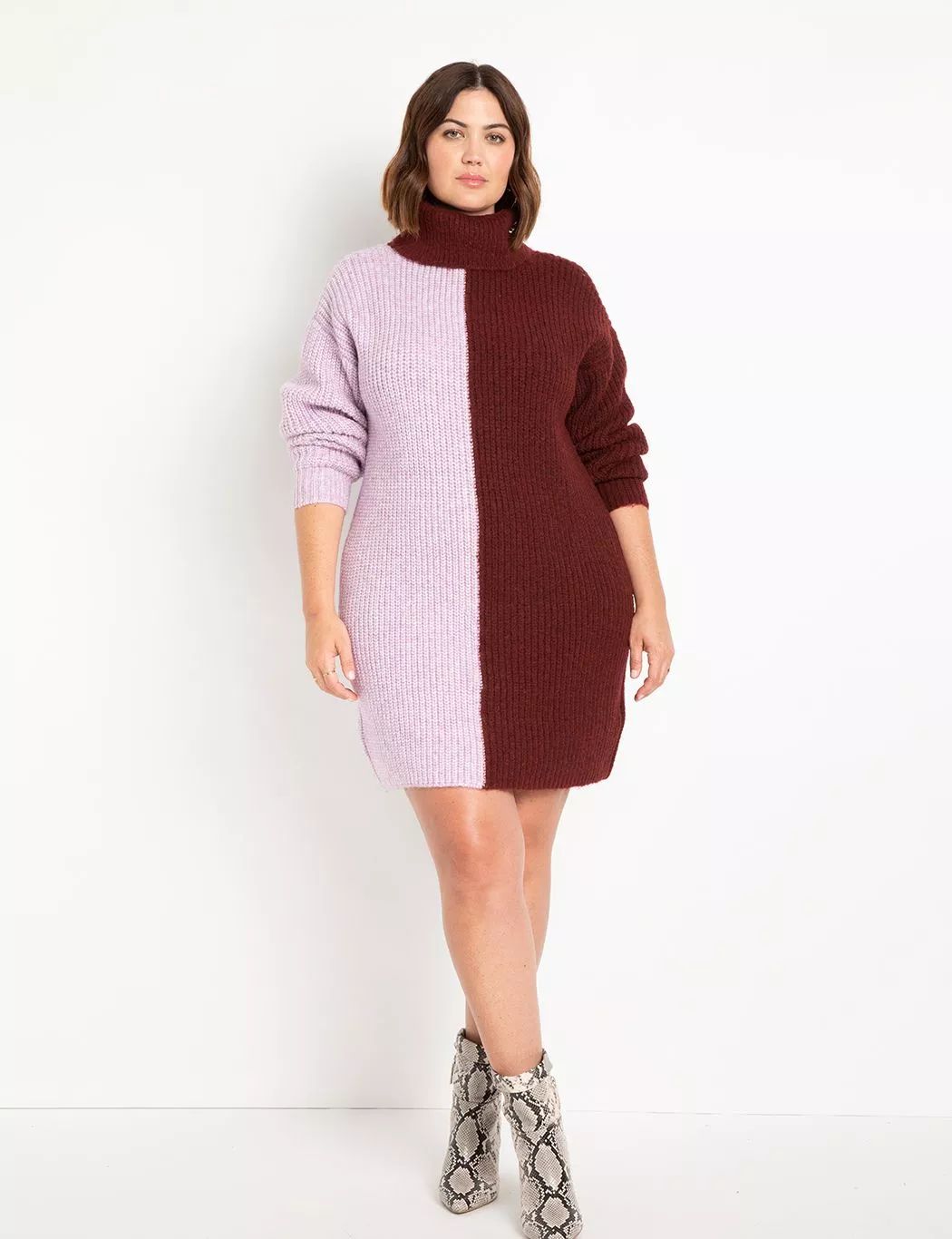 Turtleneck Tunic Sweater Dress | Women's Plus Size Dresses | ELOQUII | Eloquii