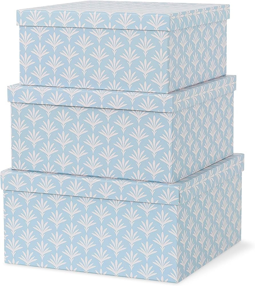 Soul & Lane Set of 3 Decorative Boxes with Lids, Square 11" x 11" Nesting Cardboard Storage for H... | Amazon (US)