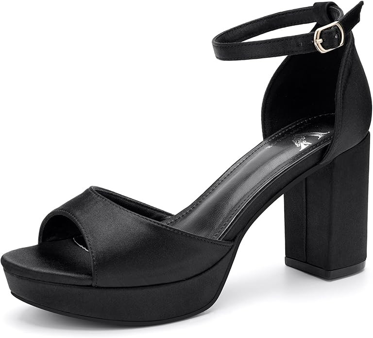 High Heels Chunky Platform Heels for Women Ankle Strap Comfy Open Toe Block Heeled Sandals Party ... | Amazon (US)