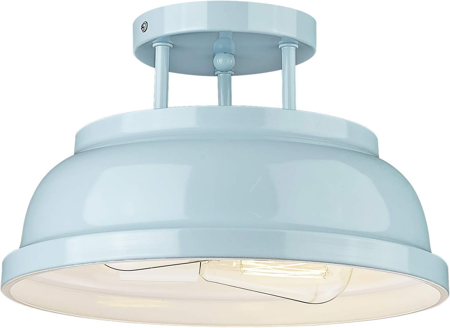 Zeyu Modern Semi Flush Ceiling Light - 2-Light Ceiling Light Fixture for Living Room Bedroom Kitc... | Amazon (US)