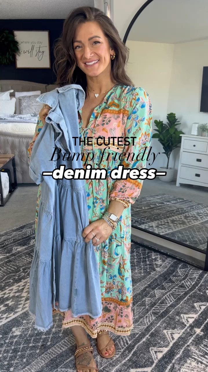 Denim dress + pink boots + pink hat 🤌 size up half in the boots 
Country concert outfit
Spring dress
Maternity option

#LTKVideo #LTKfindsunder50 #LTKstyletip