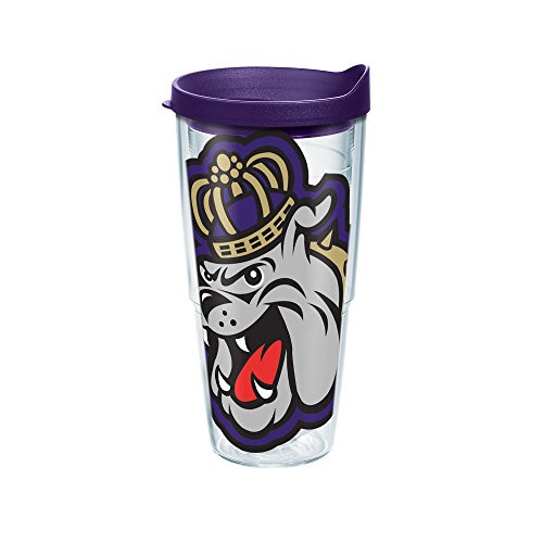 Tervis 1146632 James Madison University Col Wrap Individual Tumbler with Royal Purple lid, 24 oz, Cl | Amazon (US)