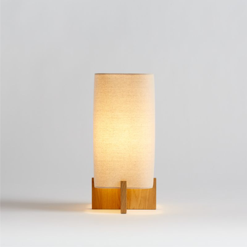 Toro Square Weave Table Lamp 17.2" + Reviews | Crate & Barrel | Crate & Barrel