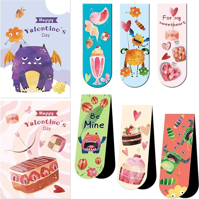 36 Pack Valentine Magnetic Bookmarks for Kids with Cards Valentine Day Bookmarks Valentines Scho... | Amazon (US)