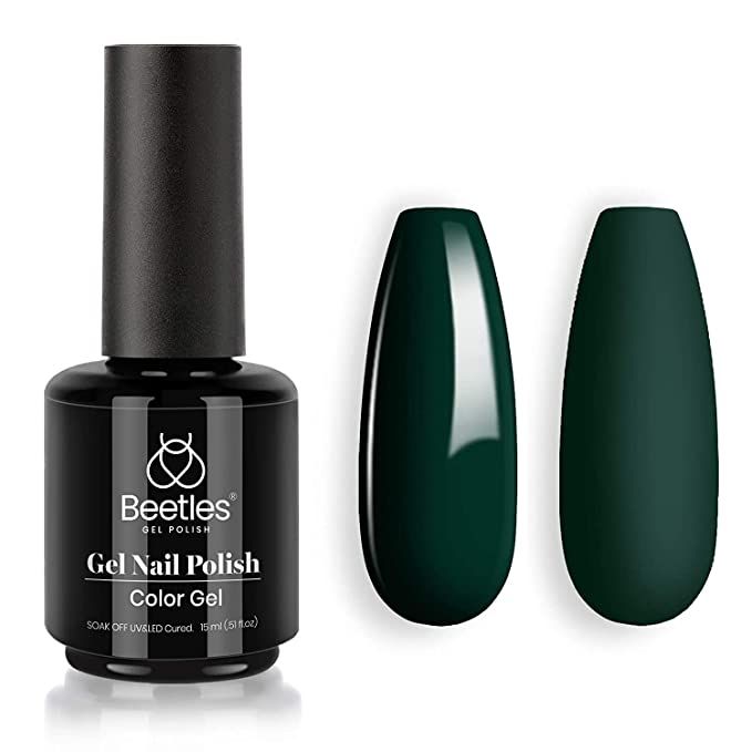 Beetles Gel Nail Polish, 15ML 0.51OZ Emma Emerald Green Color Soak Off Nail Lamp Gel Polish Nail ... | Amazon (US)