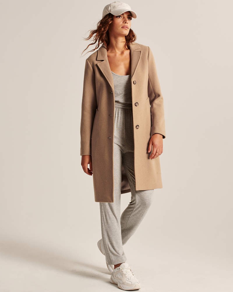 Wool-Blend Dad Coat | Abercrombie & Fitch (US)