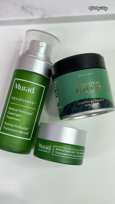 New! @muradskincare Retinal ReSculpt Eye Lift Treatment 💚 (*pr gifted) You know how much I am obsessed with Murad Resurgence products!!! Retinal Treatment is my holy grail and I am gone through 2 bottles already and so happy to get a back up! And absolutely in love with new eye cream that I have been using since I got it! And cannot wait to try @midorispring Gold Class Matcha 🍵

💚 Inspired by Murad best-selling Retinal Treatment, this next-gen eye cream lifts and firms sagging lids, reduces the appearance of deep-set wrinkles, and restores elasticity.

👀 Ophthalmologist tested- aka safe to use around the eye area!

🤏 A little bit goes a long way- pat a small amount around the orbital bone and lid.
 
💤 If you’re new to retinoids, incorporate the eye treatment into your nighttime routine 2-3x a week. You can gradually increase use once your skin has adjusted to your new routine!

☀️ Don’t forget to follow up with SPF in the morning!

🎀 Available at murad.com, @ultabeauty @sephora @sephoracanada @amazon 

Thank you so much @muradskincare for sharing with me! I am so grateful for this amazing package! 💚 

*pr samples/gifted

💚🍵🌿💚🌟🌿💚🍵🌿💚

#murad #muradskincare #skincare #skincareroutine #newskincare #retinal #retinol #retinolserum #retinolcream #antiagingskincare #liftingserum #eyecream #serum #midorispring #asmr #asmrunboxing #asmrsounds #matcha #matchagreentea #matchalatte 

#LTKVideo #LTKbeauty