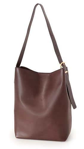 Madewell Women's The Essential Bucket Tote in Leather, Chocolate Raisin Leather, One Size | Amazon (US)