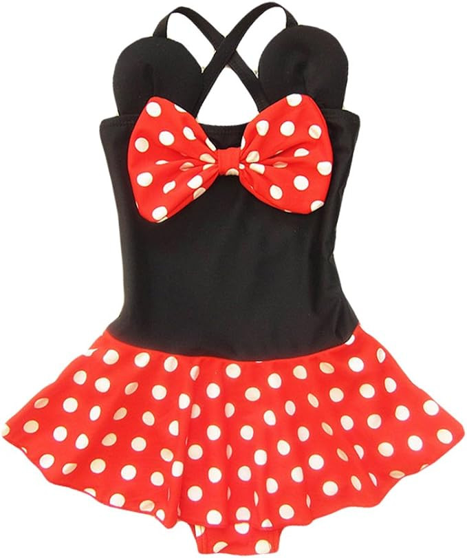 Kid Toddler Baby Girls Bathing Suit Bow Dot One Piece Swimsuit Swimwear | Amazon (US)